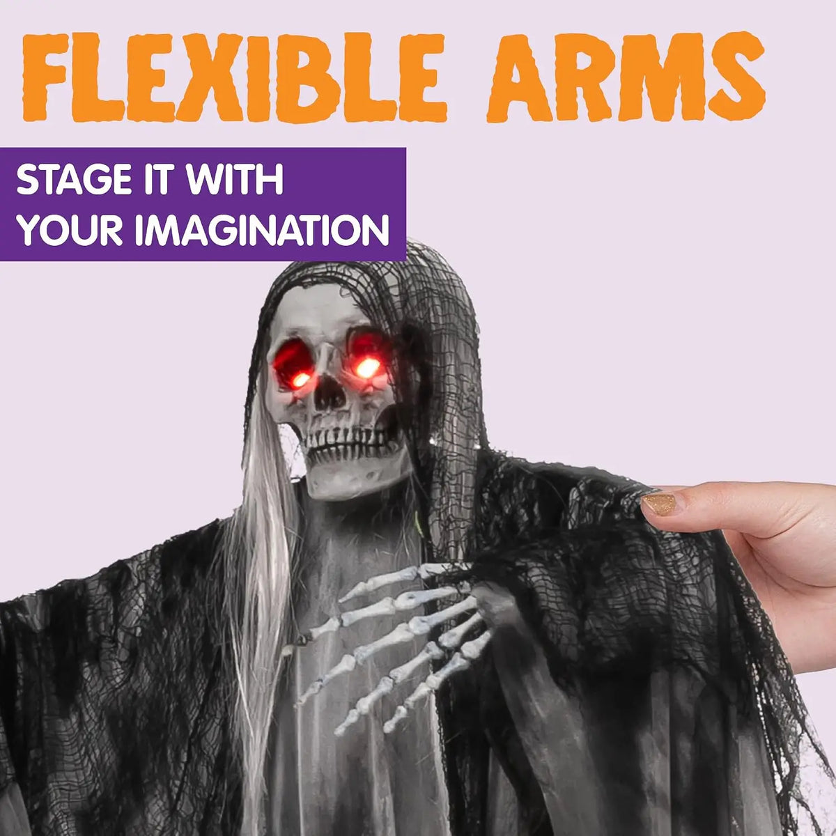 Joyfy Animated Hanging Grim Reaper With Glowing Eyes And Sound