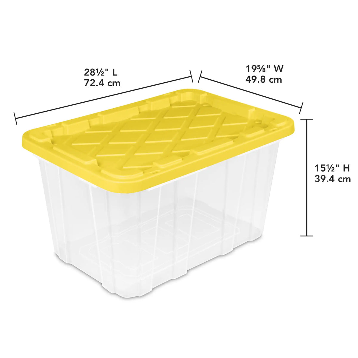 Durable Plastic Storage Tote with Snap On Lid Industrial