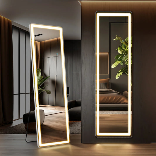 JHK LED Dimming Mirror With Adjustable Lighting Aluminum Frame