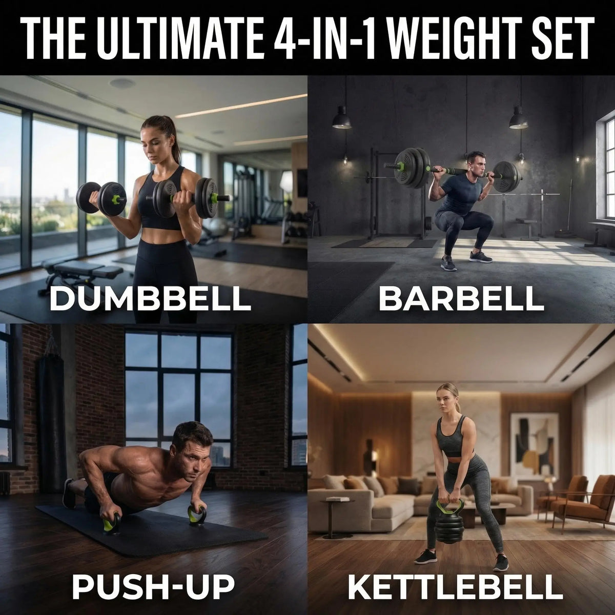 Versatile Adjustable Dumbbell Barbell Set For Home Gym Workouts