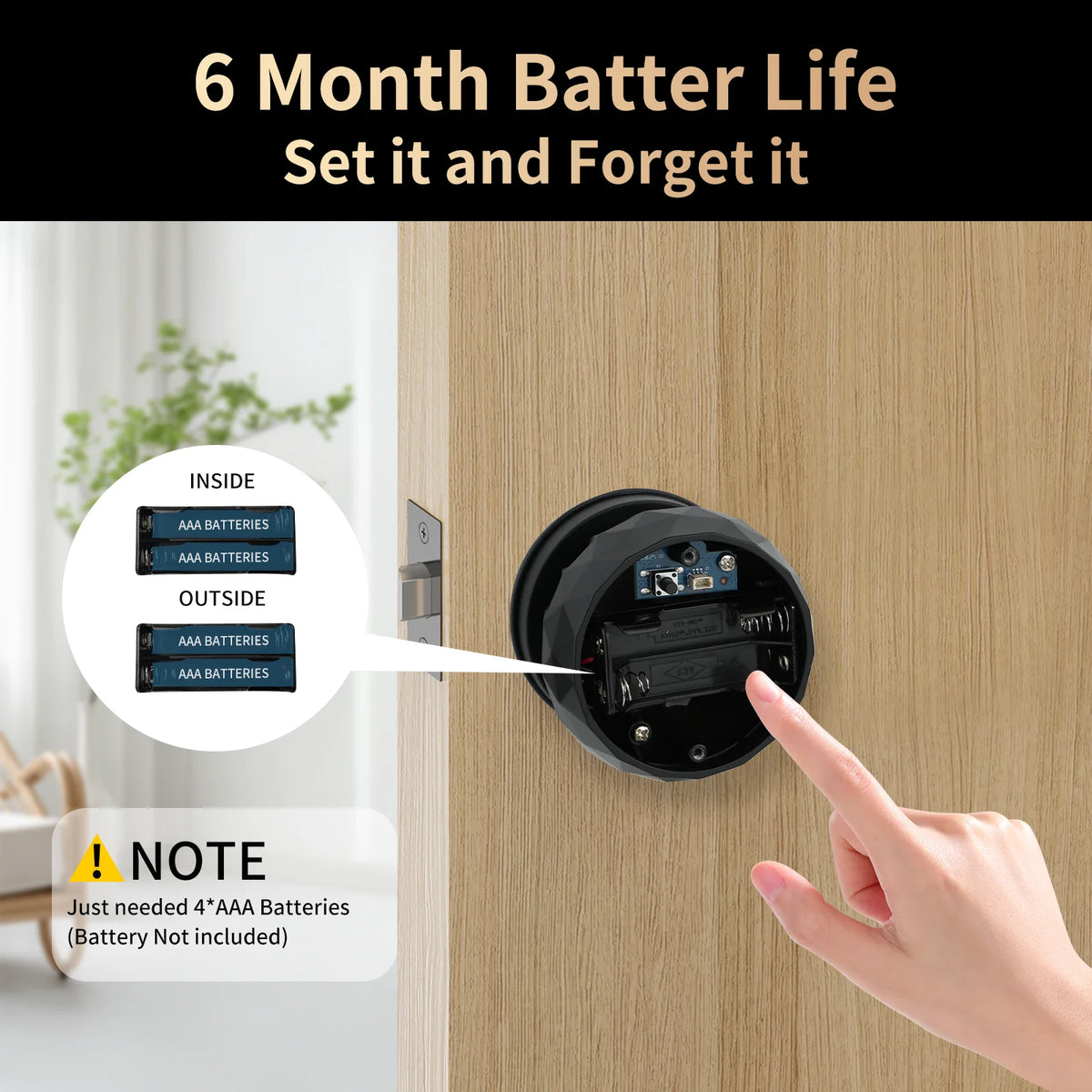 Viladepot Fingerprint Smart Lock With App Control For Indoor Doors