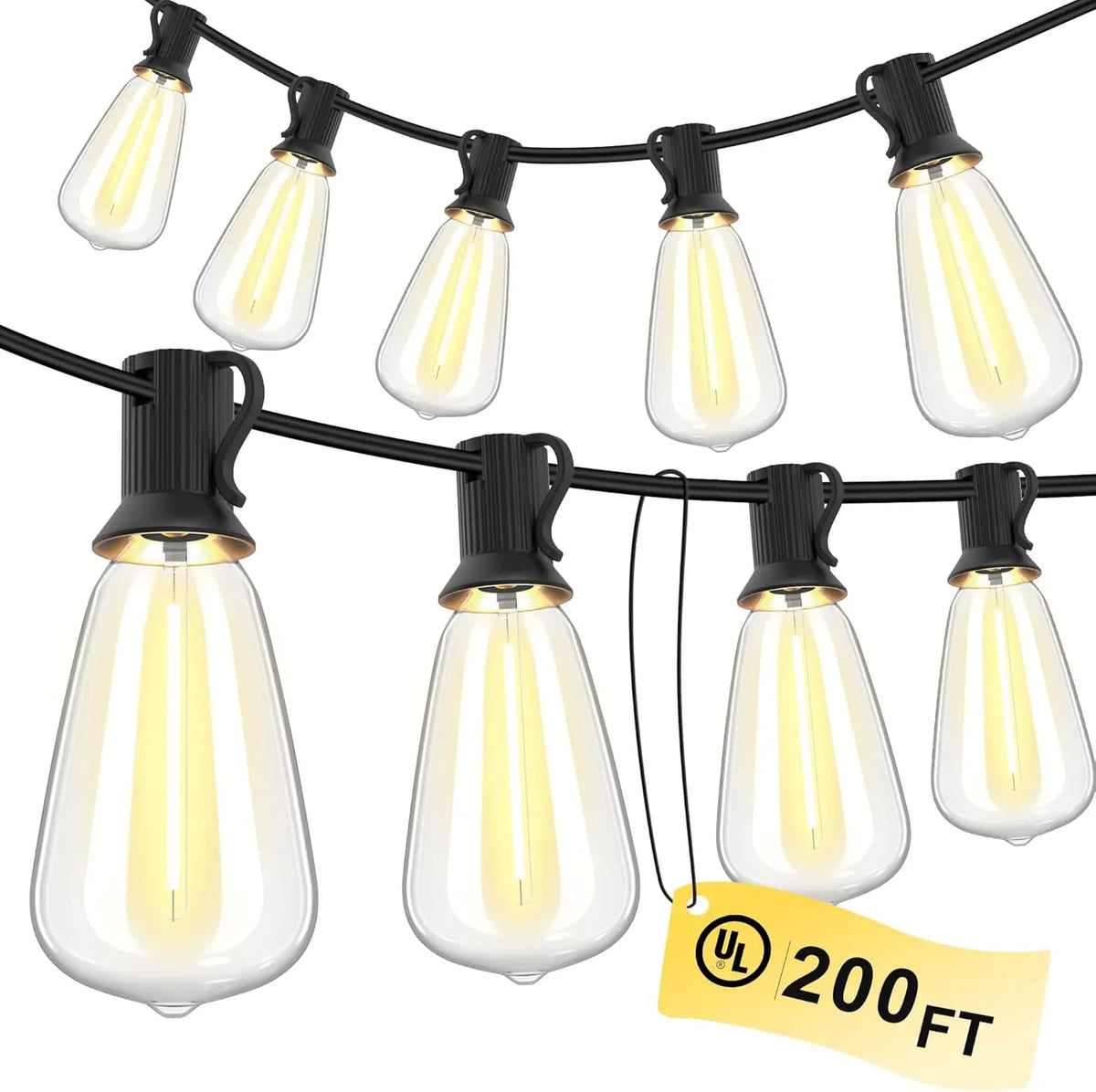 Mimirgb Waterproof Dimmable Outdoor Hanging Patio String Lights