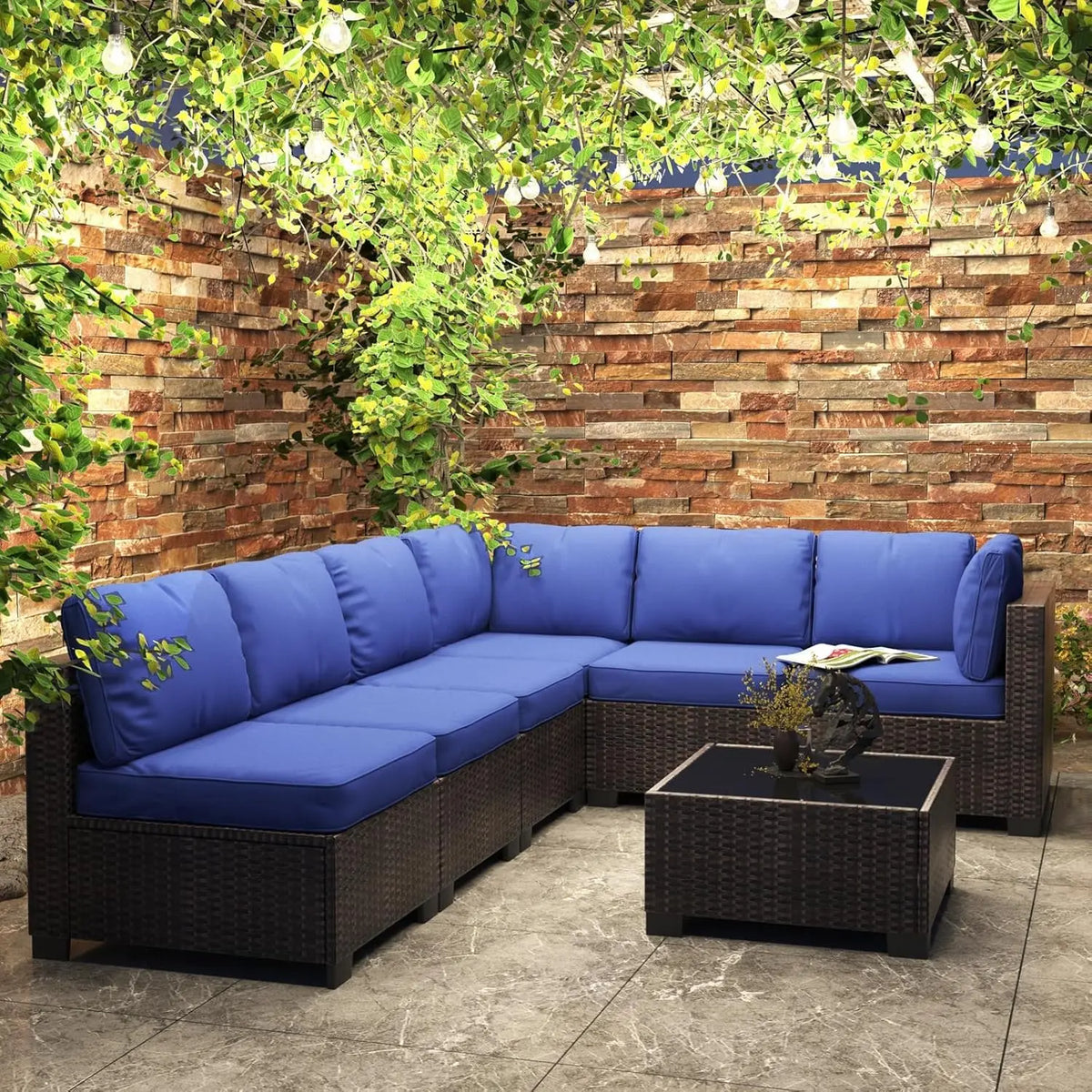 HobbyLane Modular PE Rattan Wicker Outdoor Sectional Sofa Set