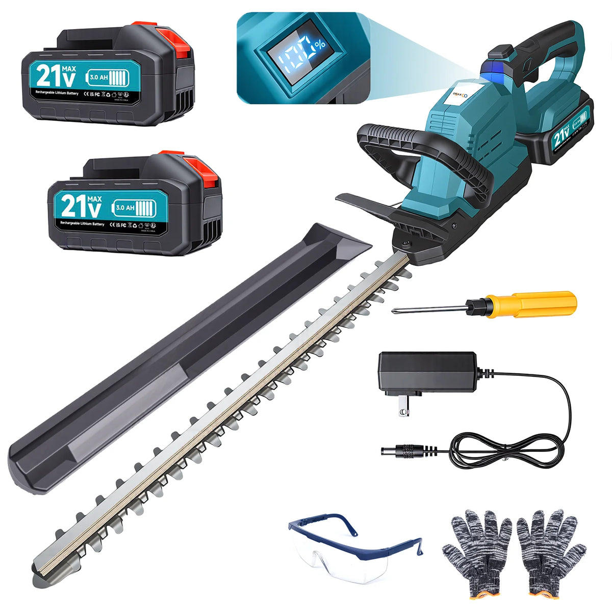 XYSD Cordless Electric Hedge Trimmer With Rotatable Head And Battery