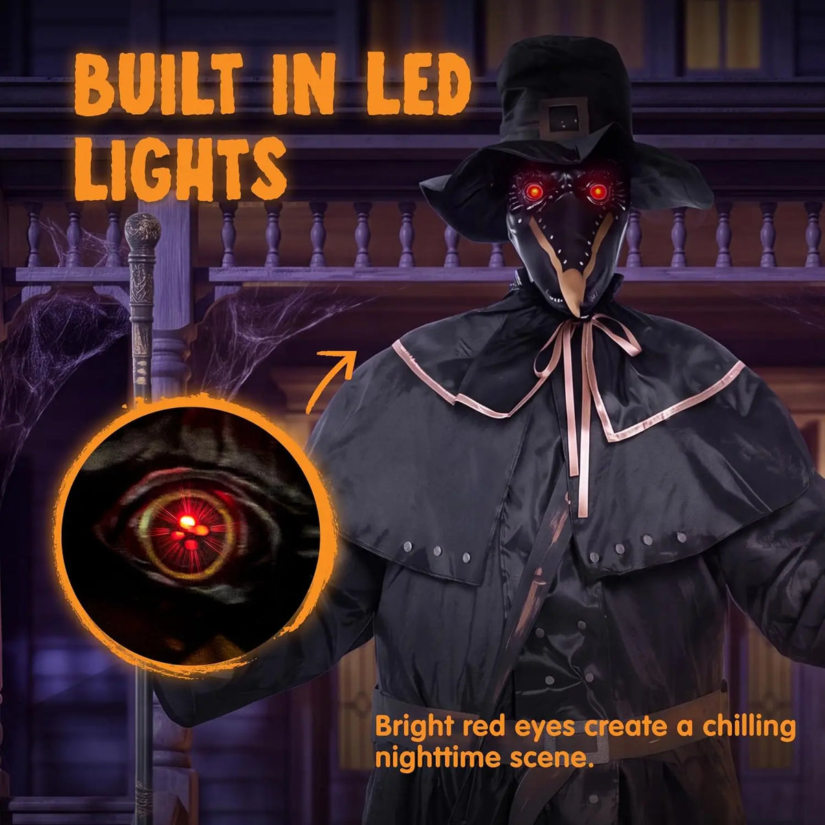 Joyfy Halloween Animatronic Ghost Doctor With Sound Activated Effects