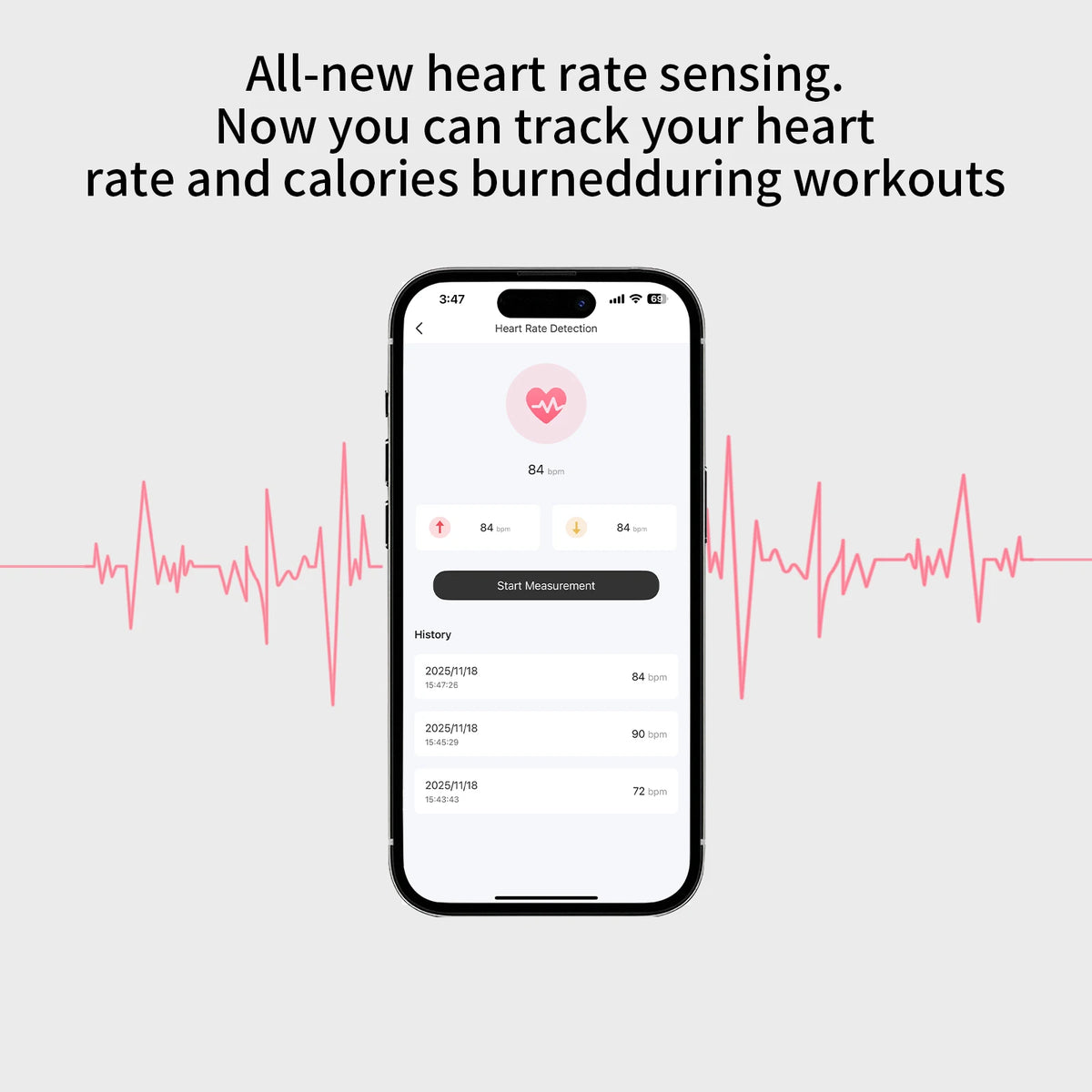 ZZLOVE Wireless Earbuds With Active Noise Cancellation Heart Rate Sensor