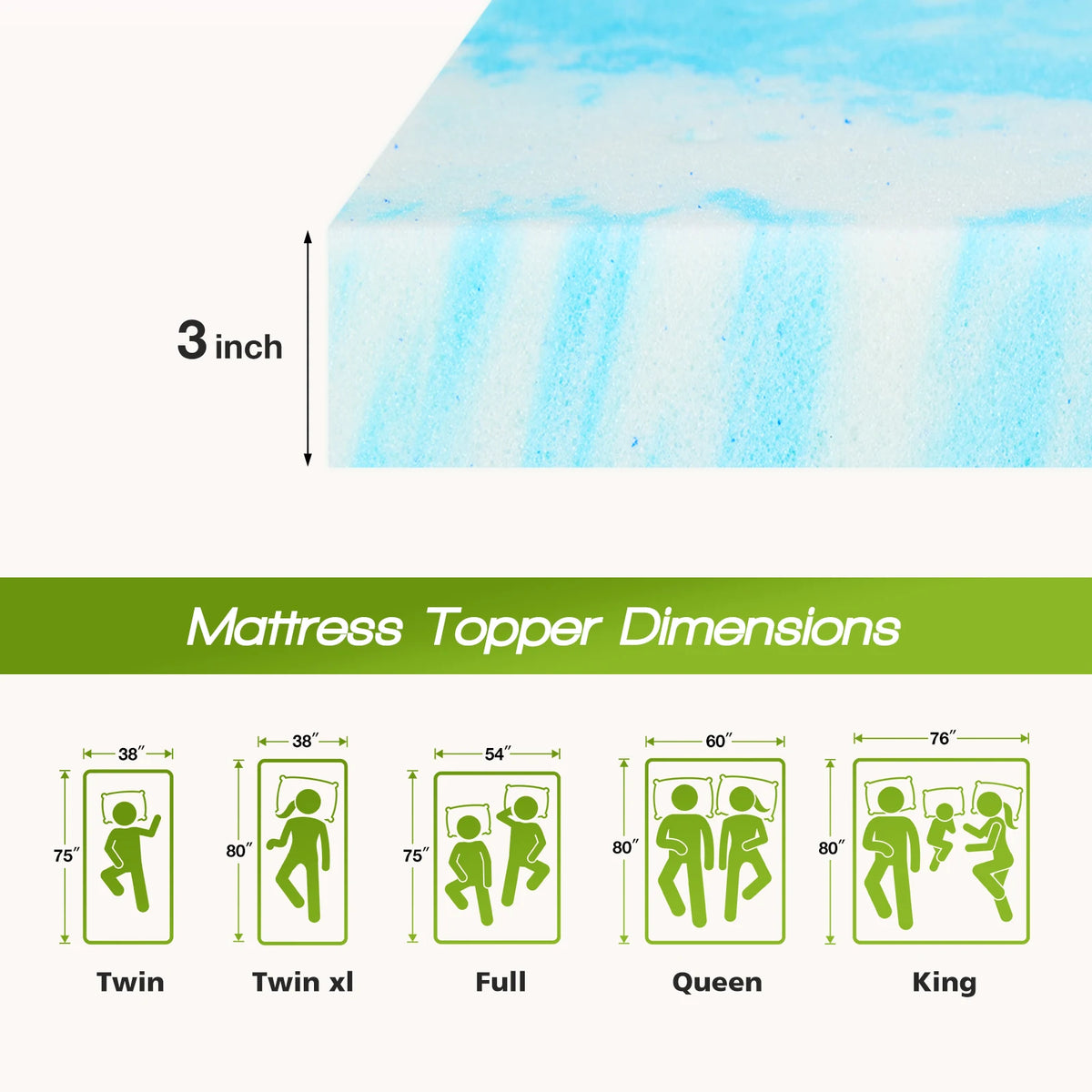 JHK Premium Comfort Latex And Polyester Mattress Topper