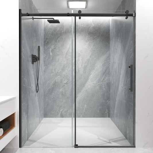 Single Sliding Shower Door With Tempered Glass Panel