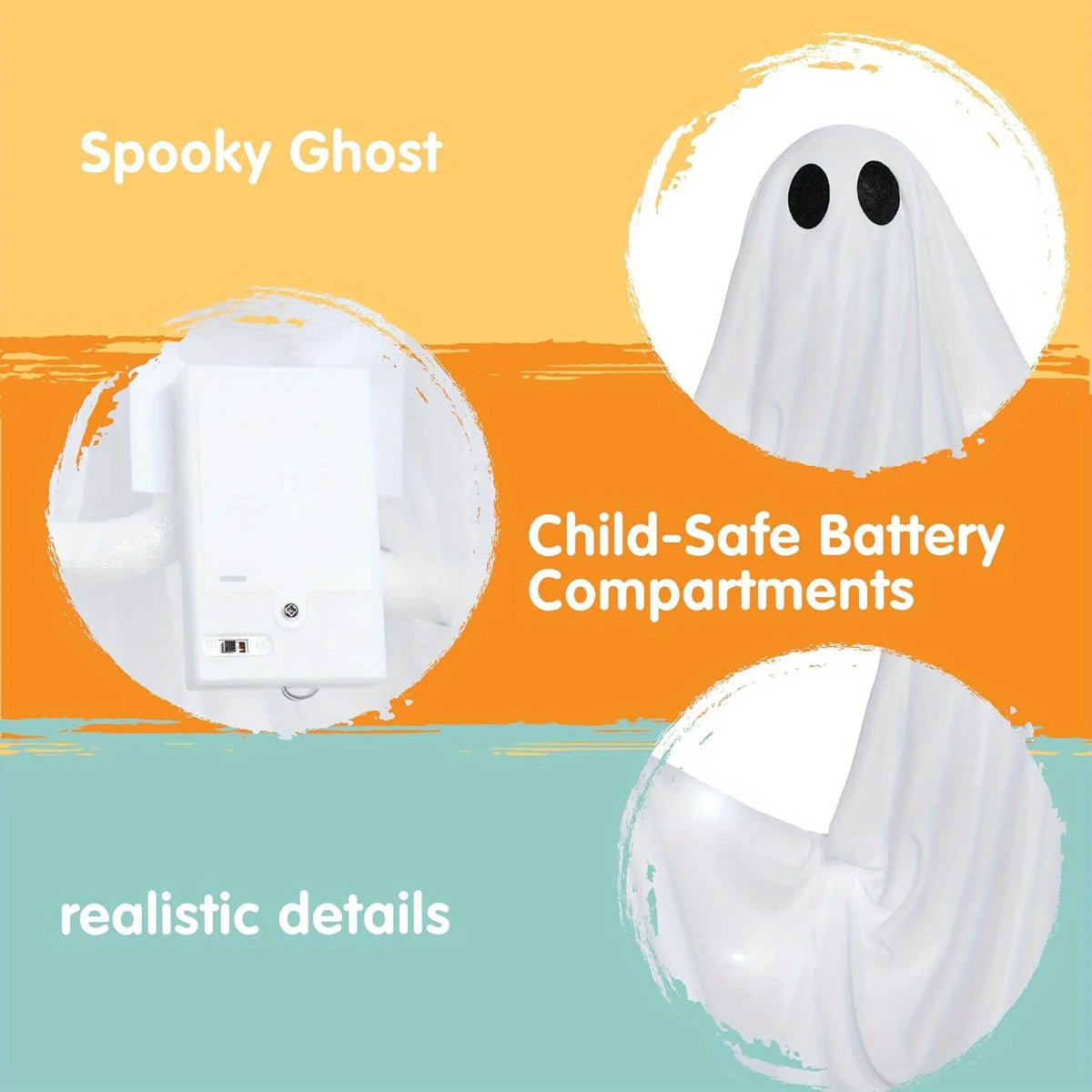 Halloween Hanging Ghost Decoration With Spooky White LED Lights