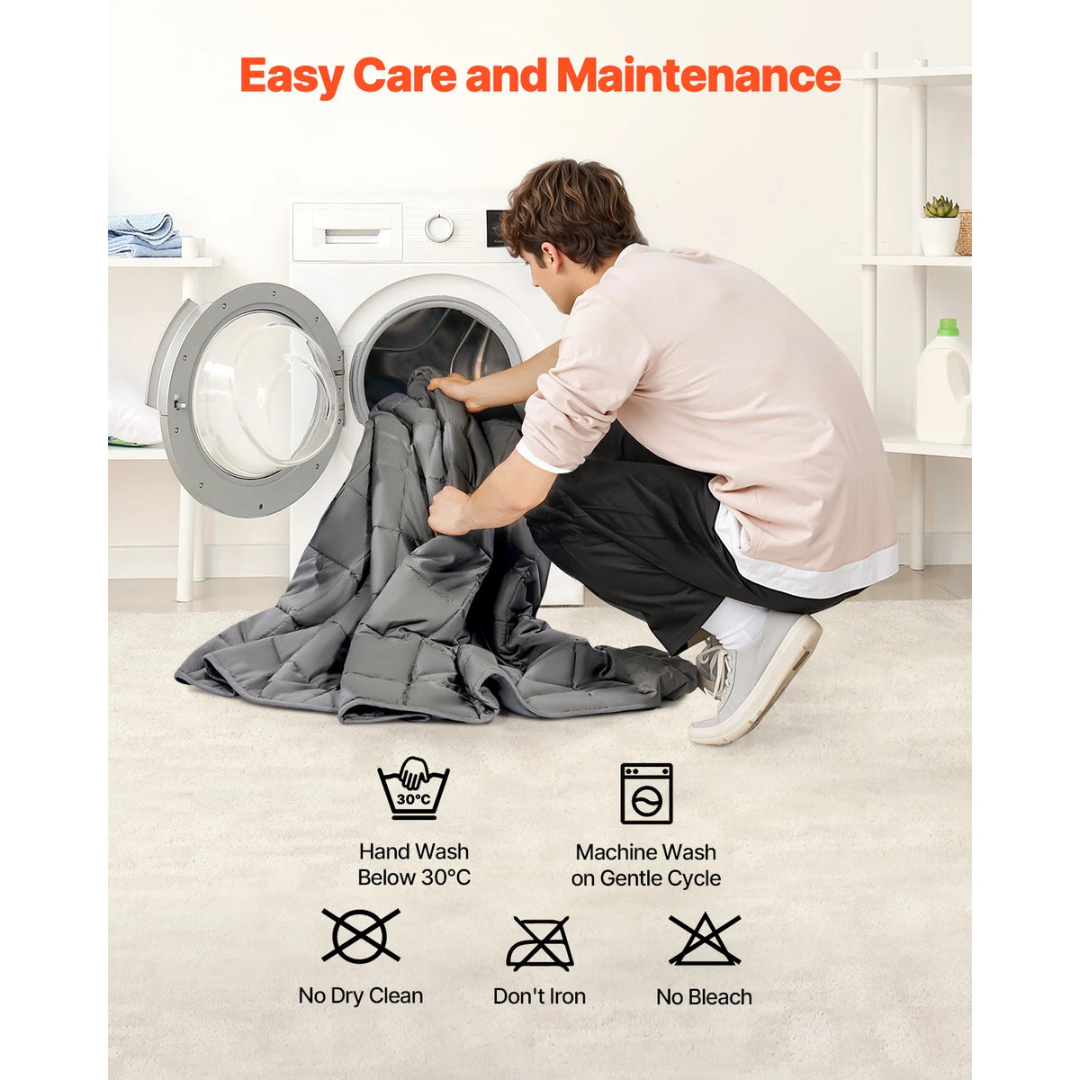 Breathable Weighted Blanket With Glass Beads For Adults