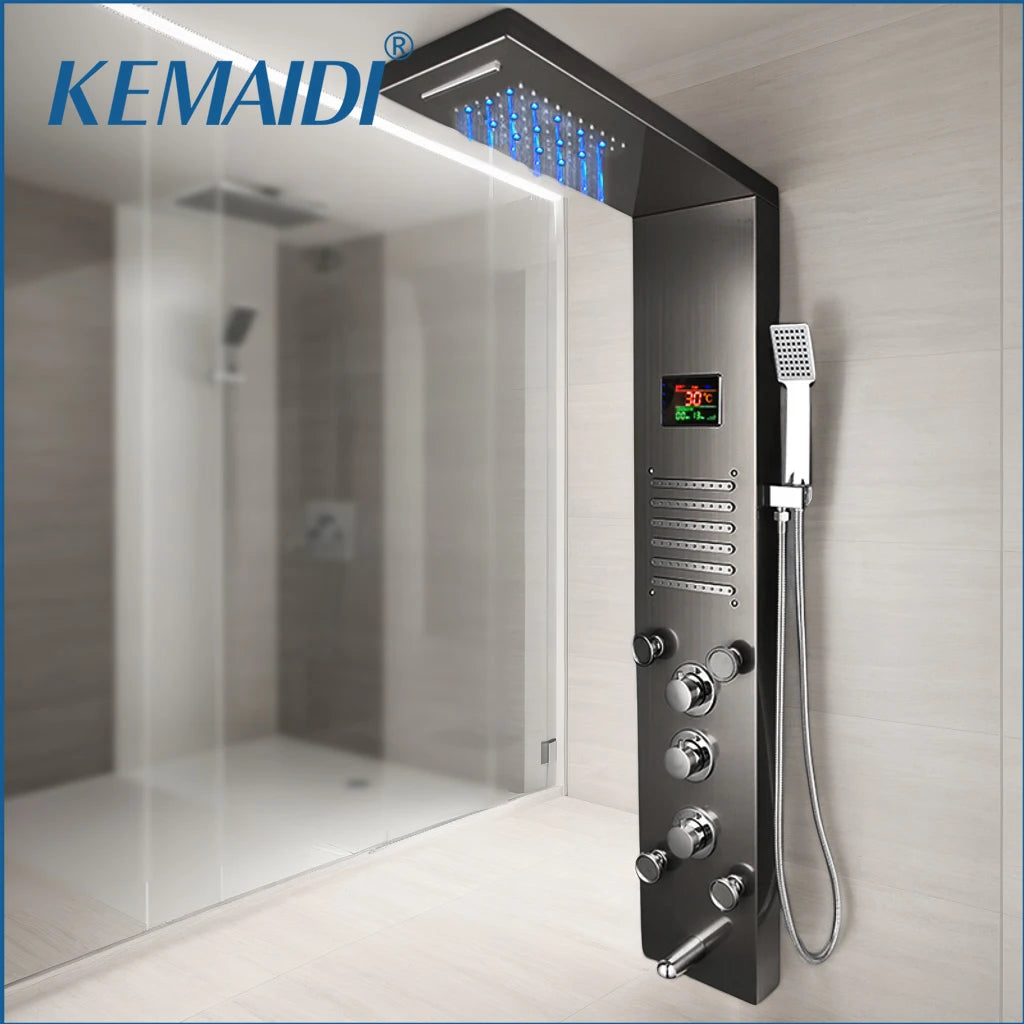 Mekkhala Led Shower Panel Set With Digital Display Body Jets