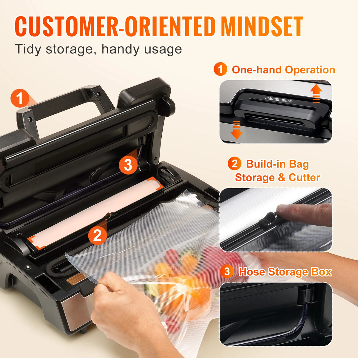 SucceBuy 130W Vacuum Sealer For Fresh Kitchen Food Preservation