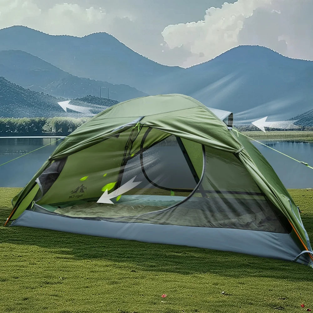 Night Cat Waterproof Backpacking Tent With Rainfly And Aluminum Poles