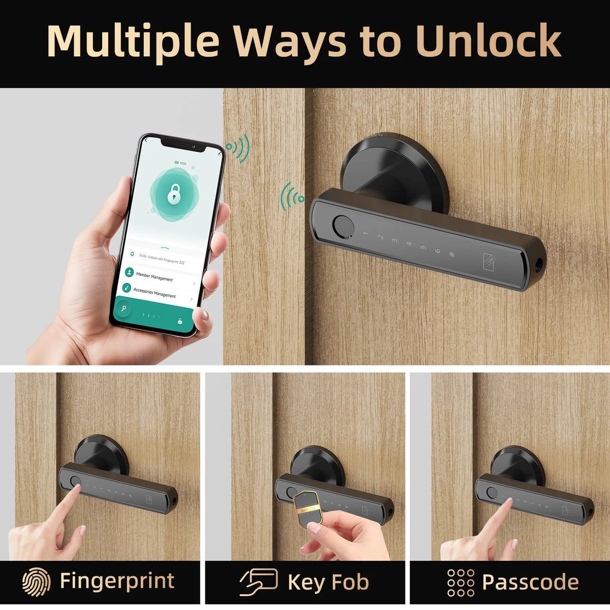 Viladepot Smart Fingerprint Door Lock With Bluetooth And Keypad