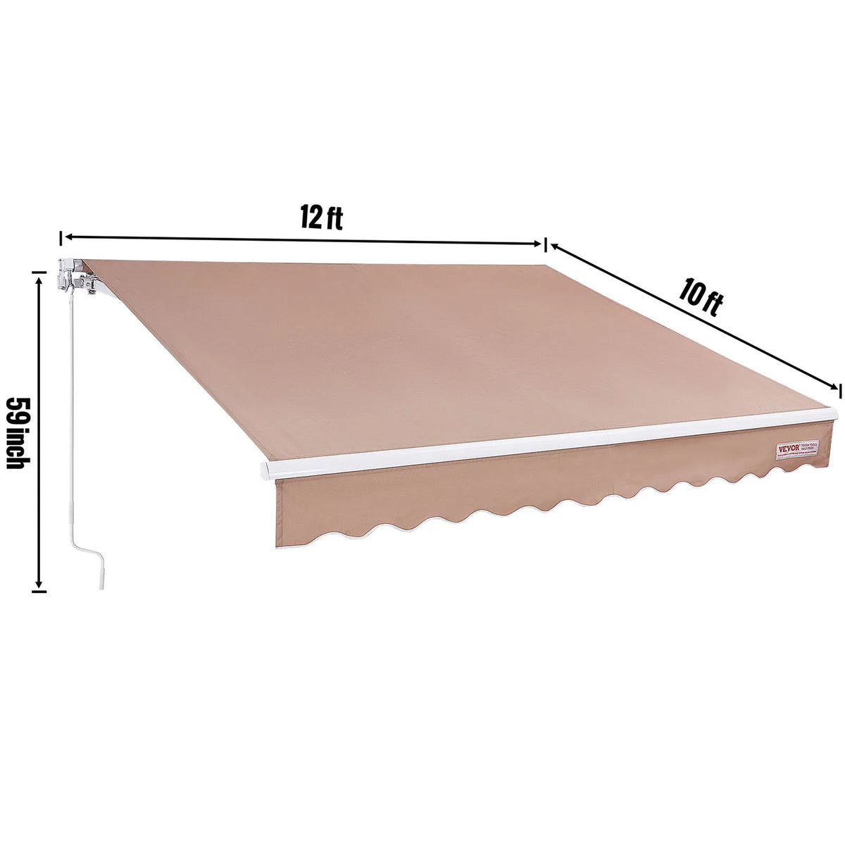 Succebuy Manual Retractable Awning Outdoor Water Resistant Sun Shade
