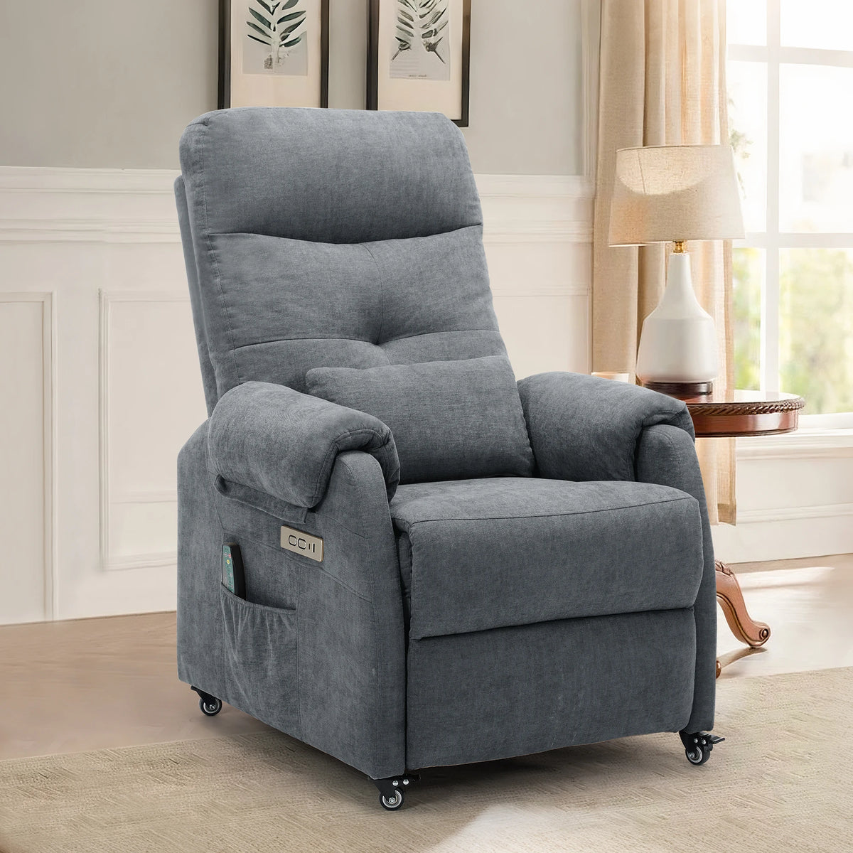 KORSER Modern Small Recliner Chair With USB Charging And Wheels