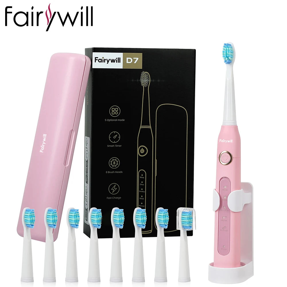 Fairywill FW507 Sonic Electric Toothbrush With USB Charging