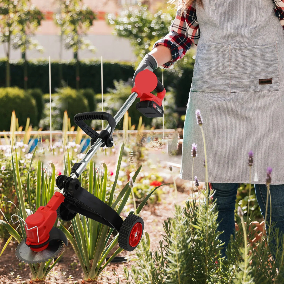 21V Cordless Brushless Weed Trimmer Electric Garden Edger Battery