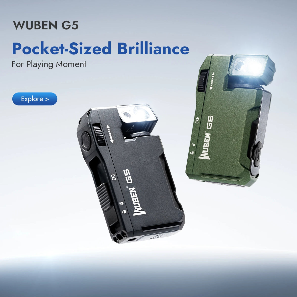 WUBEN Magnetic Rechargeable LED Flashlight With USB C Keychain