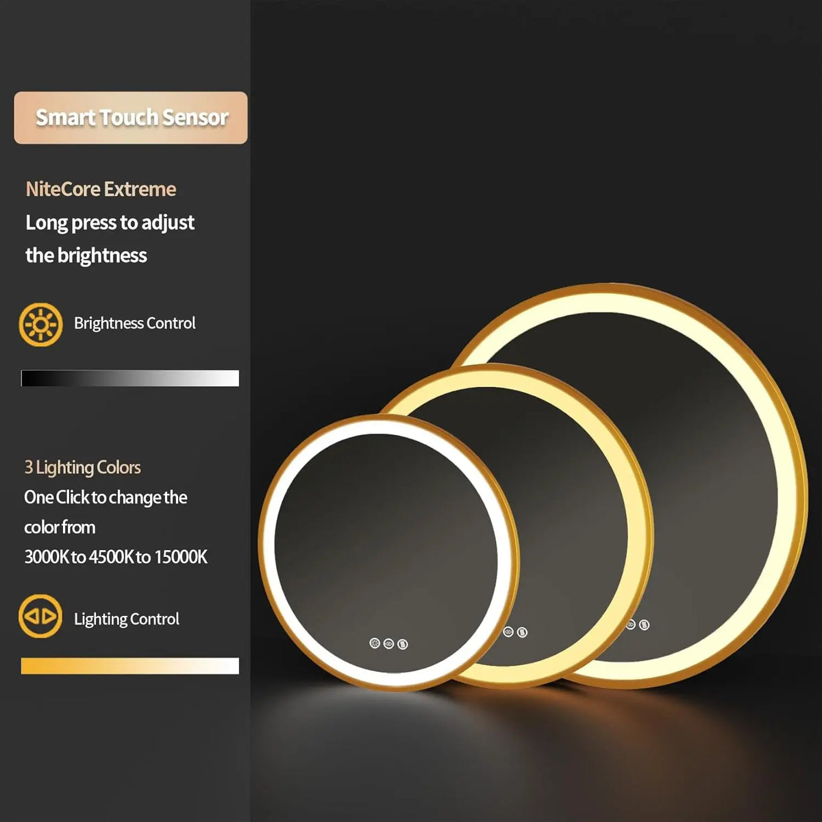 BORWART LED Bathroom Mirror With Anti Fog Memory Function