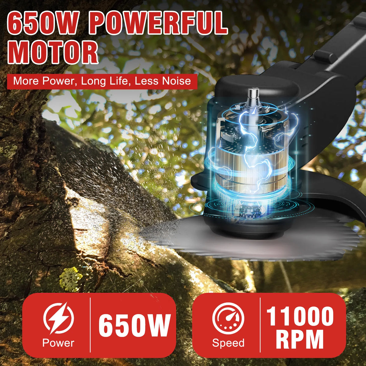 Cordless 21V Brushless Lawn Trimmer With Adjustable Handle