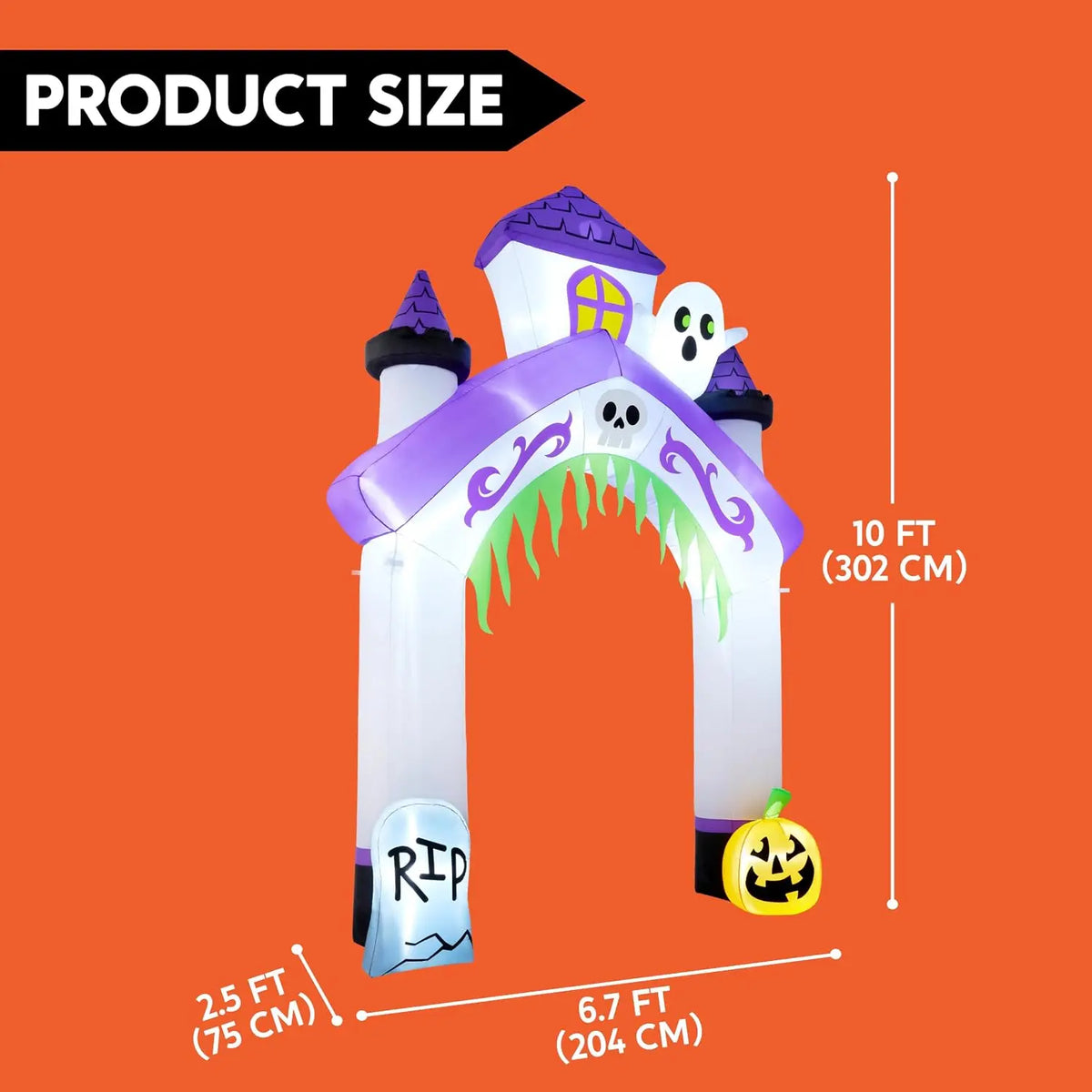 Joyfy Halloween Haunted House Castle Archway Inflatable Decoration