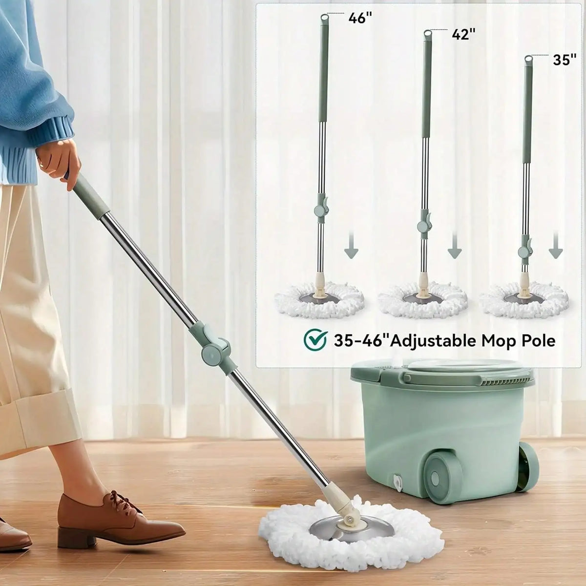 Self Cleaning 360 Spin Floor Mop With Bucket System