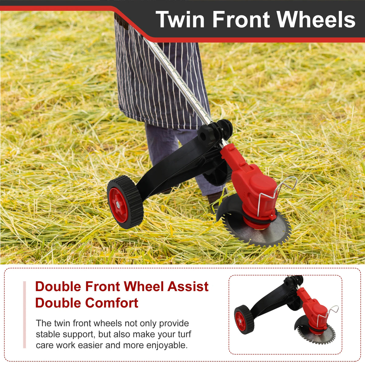 21V Cordless Brushless Weed Trimmer Electric Garden Edger Battery