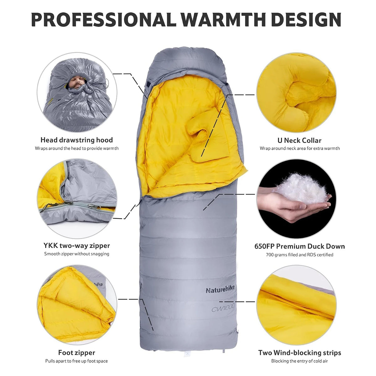 Naturehike Ultralight Duck Down Four Season Sleeping Bag