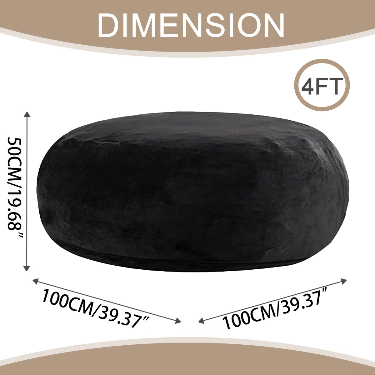 Premium Memory Foam Beanbag Chair With Washable Cover For Bedroom