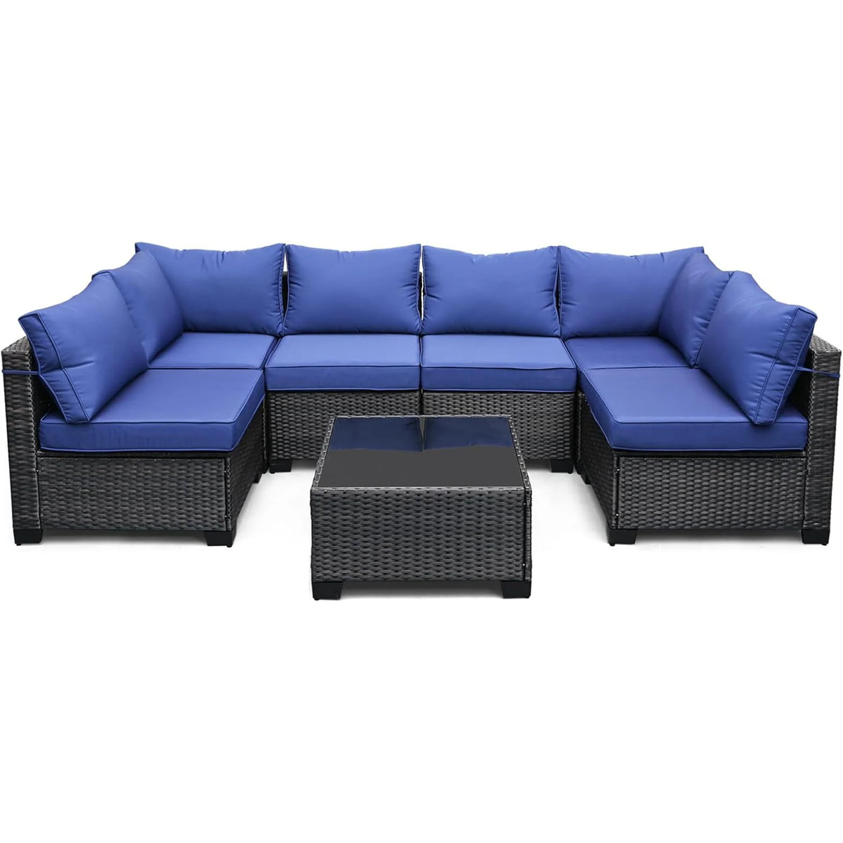 HobbyLane Modular PE Rattan Wicker Outdoor Sectional Sofa Set