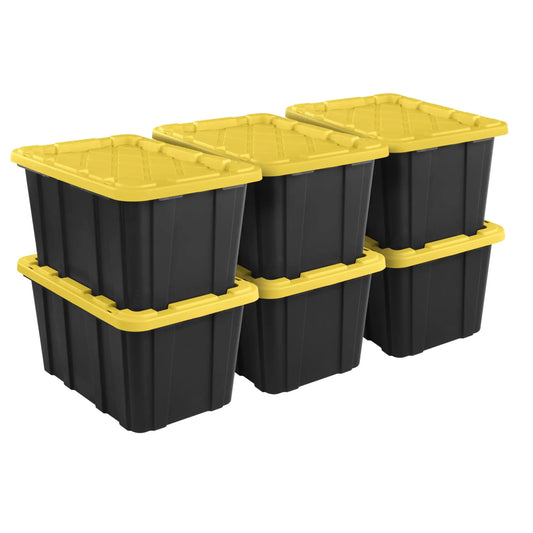 Durable Plastic Storage Tote with Snap On Lid Industrial