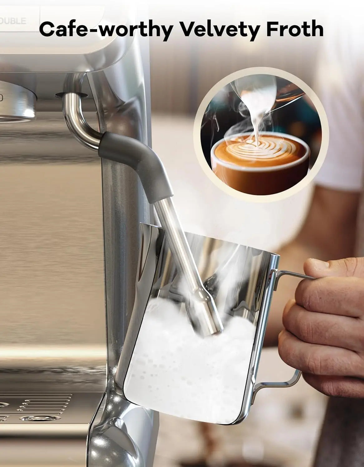 Acekool 20 Bar Semi Automatic Espresso Coffee Machine With Grinder