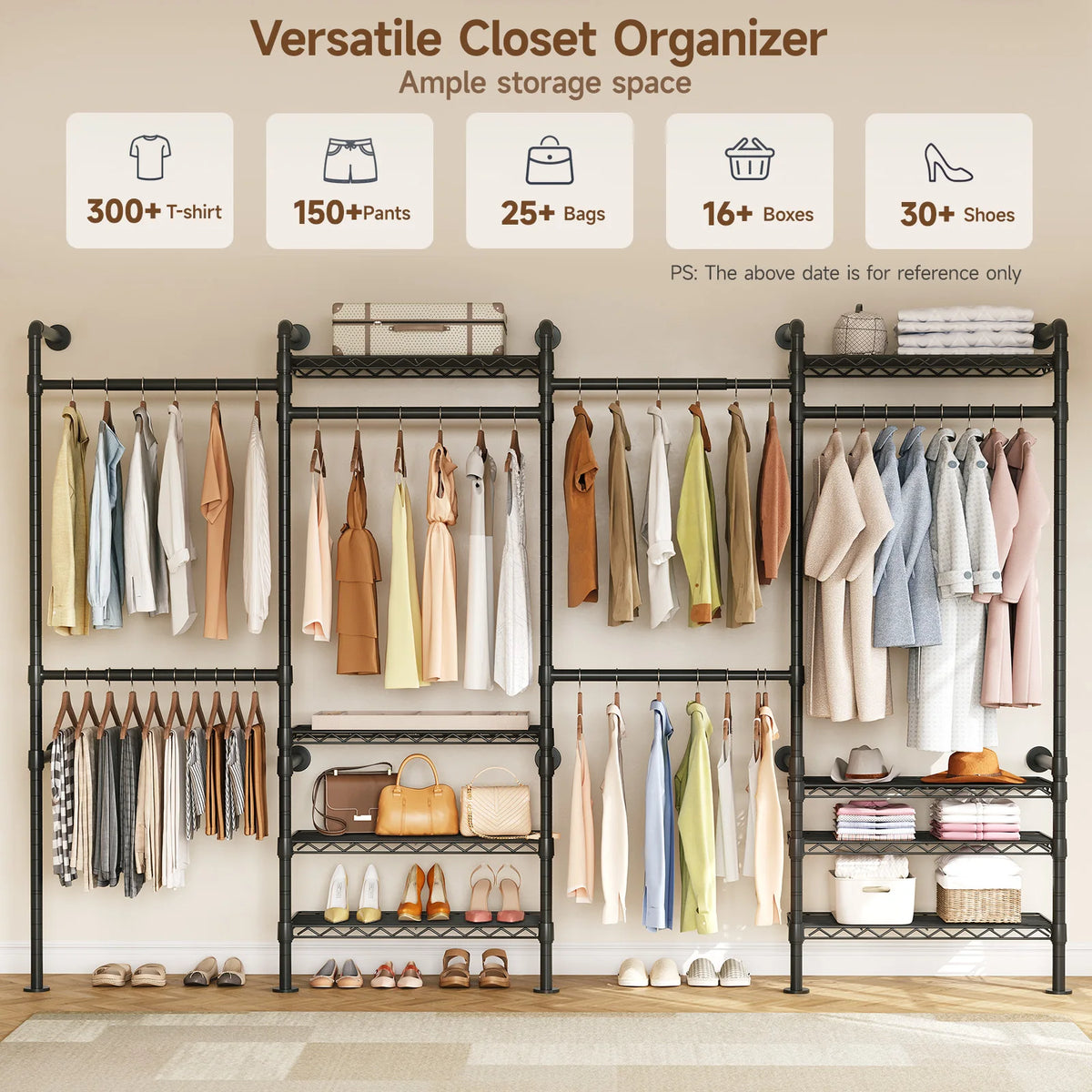 Onbrill Wall Mounted Industrial Clothes Rack With Expandable Rods