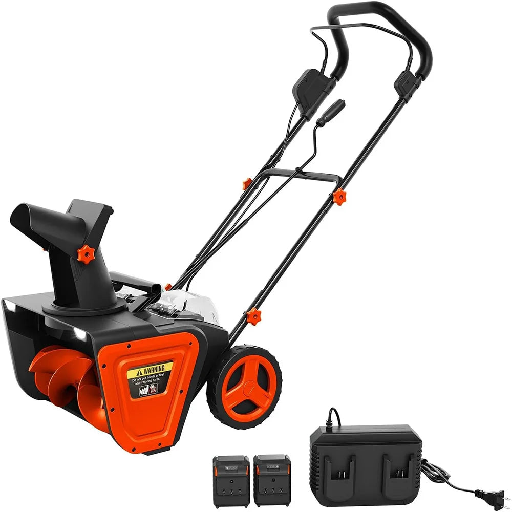 Cordless Brushless Snow Blower With Dual Battery And Led Lighting