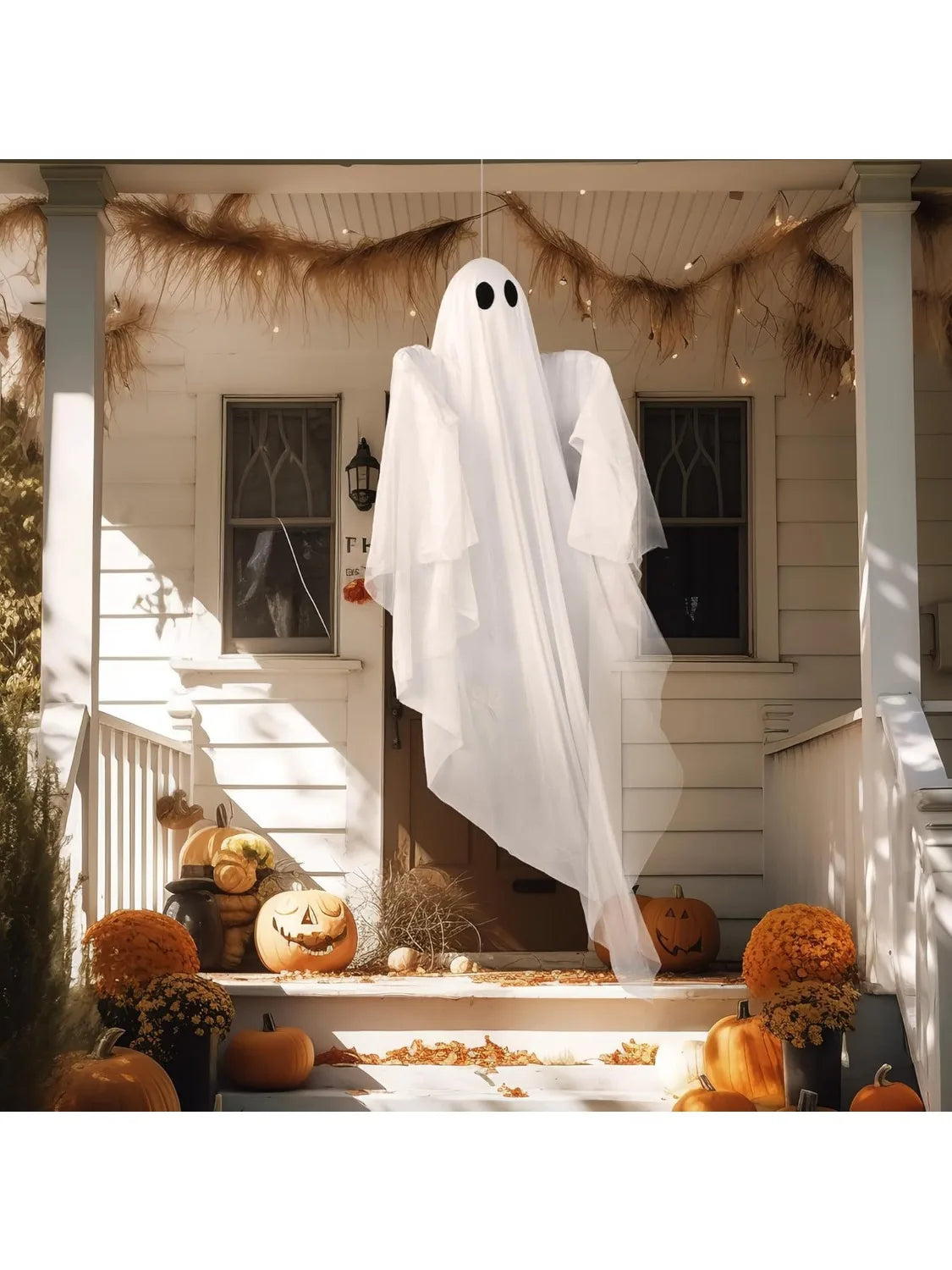 Halloween Hanging Ghost Decoration With Spooky White LED Lights