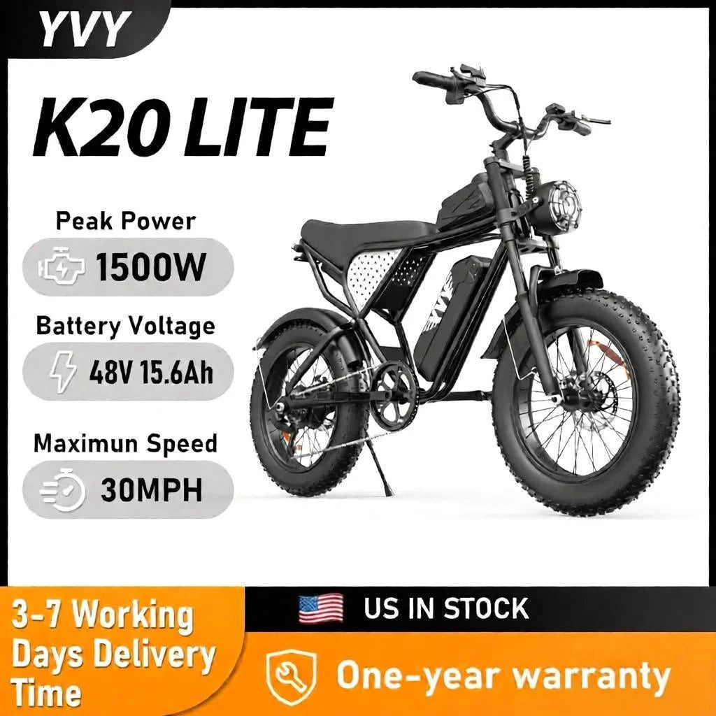 YVY K20 Lite Fat Tire Electric Bike For Adult Trails