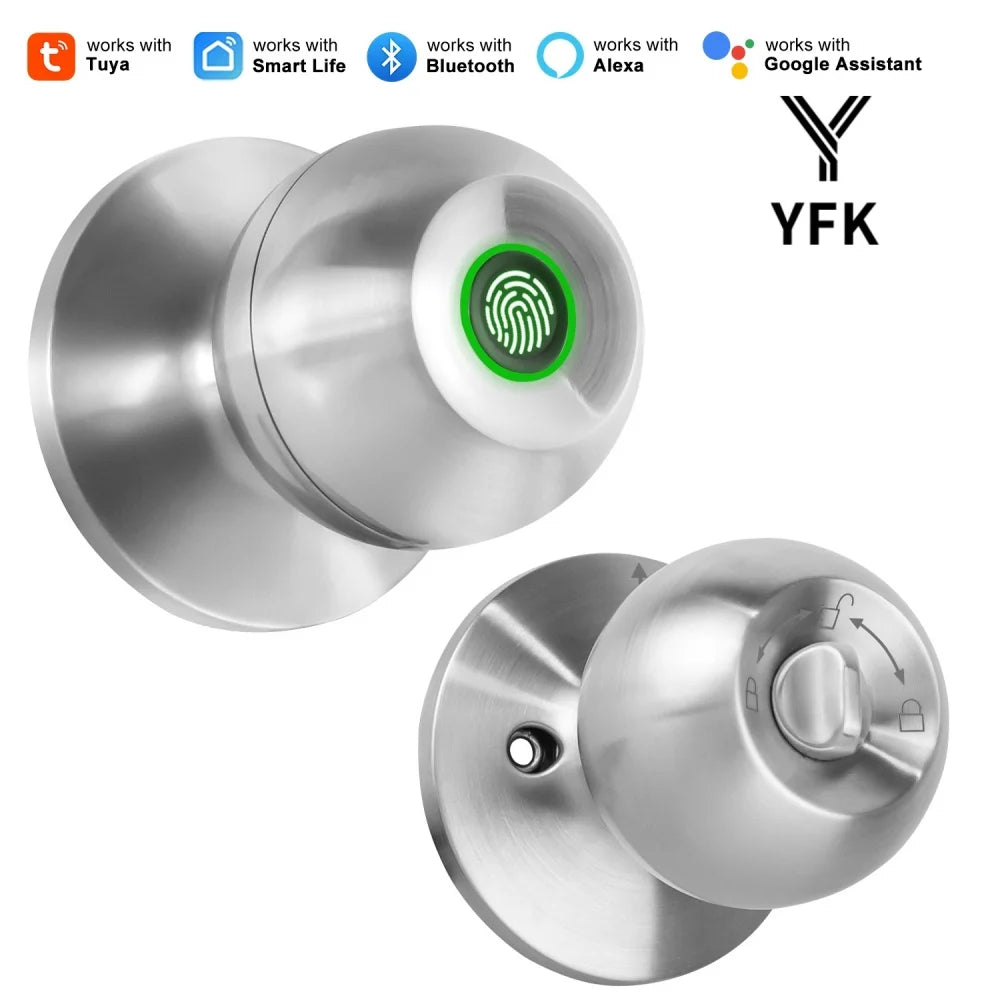 YFK Smart Fingerprint Door Lock Bluetooth Keyless Entry Auto Lock
