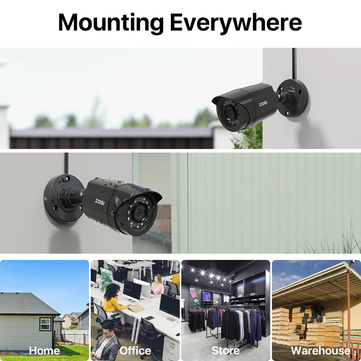 Zosi 1080P HD Bullet Security Cameras For Outdoor Surveillance
