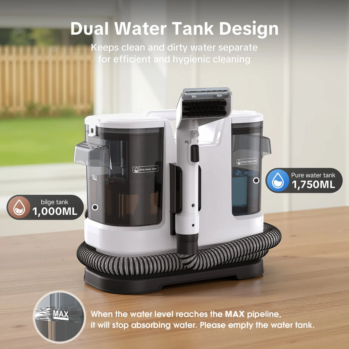 Lubluelu V8 Instant Heated Portable Carpet Cleaner With Self Cleaning