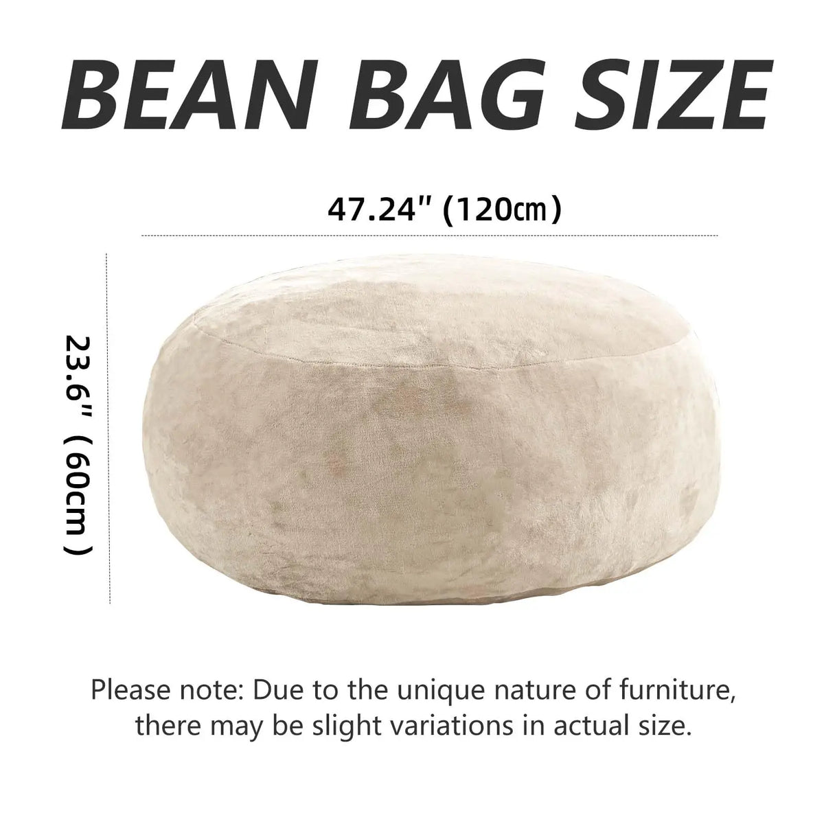 Premium Memory Foam Beanbag Chair With Washable Cover For Bedroom