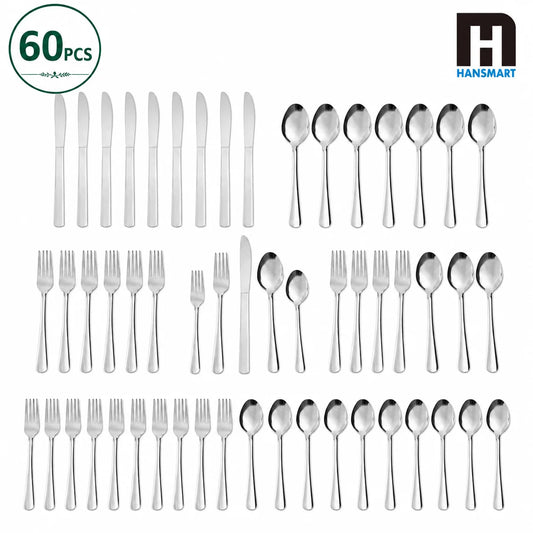 HANSMART Premium Stainless Steel Flatware Set For Everyday Dining Use