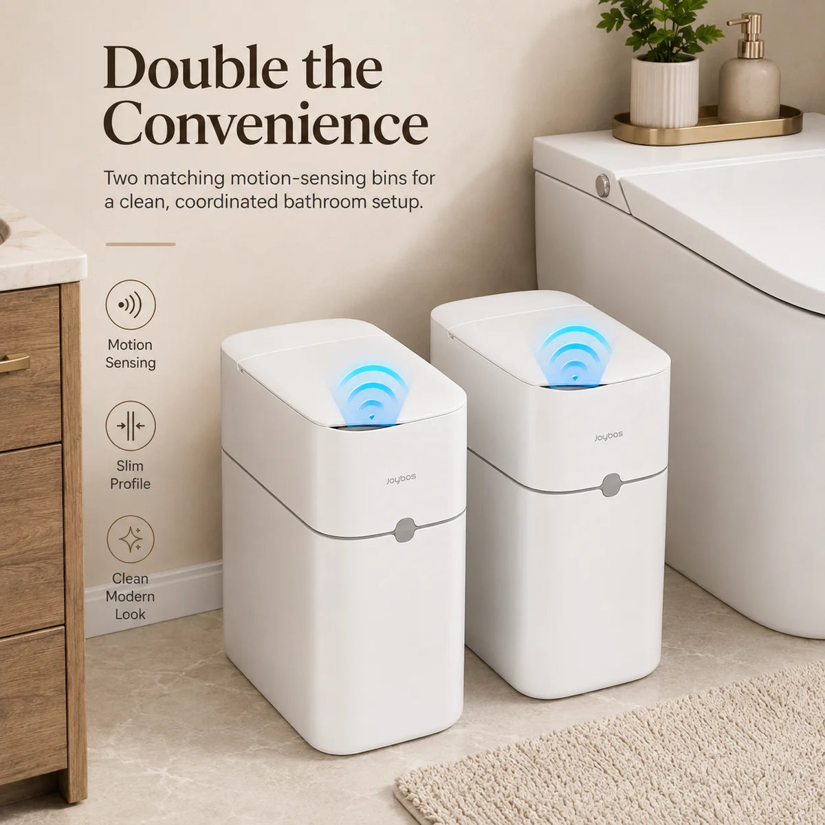Joybos Touchless Trash Can With Motion Sensor And Bag Suction