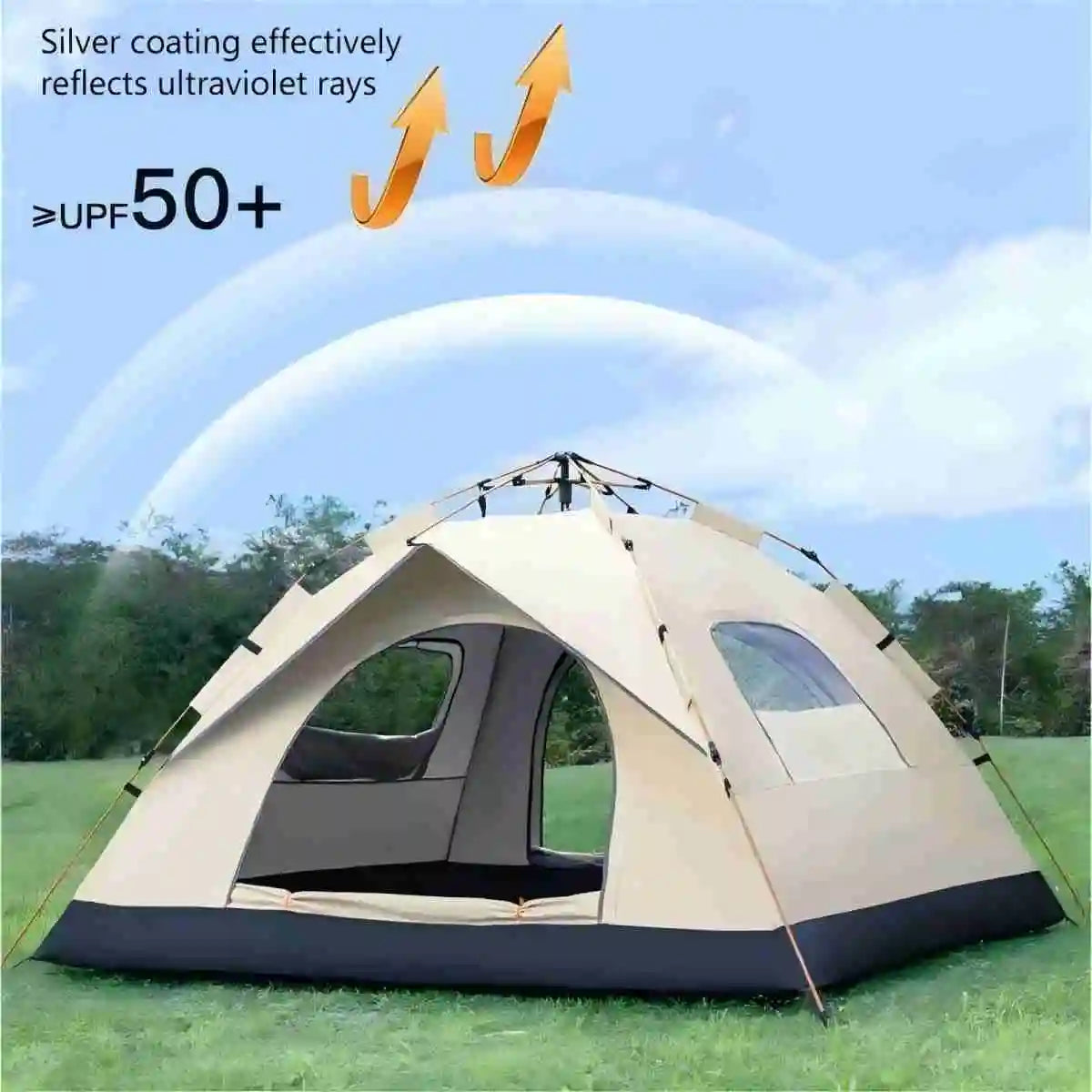 Pakicetus Automatic Outdoor Camping Tent With Two Doors And Windows