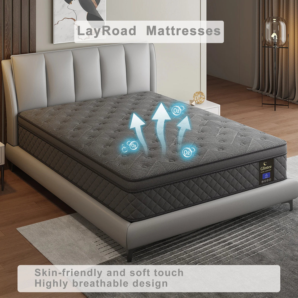 Layroad Medium Firm Gel Infused Memory Foam Mattress