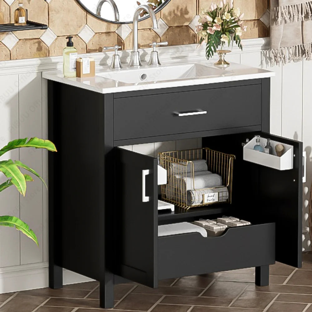 Slofy Bathroom Vanity With Ceramic Sink And Soft Close Storage