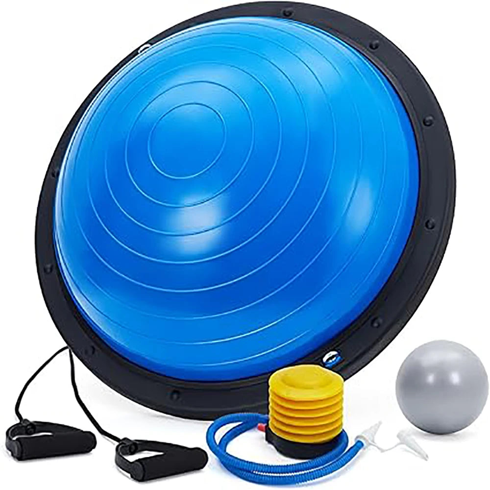 Half Balance Ball Trainer With Non Slip Base And Bands