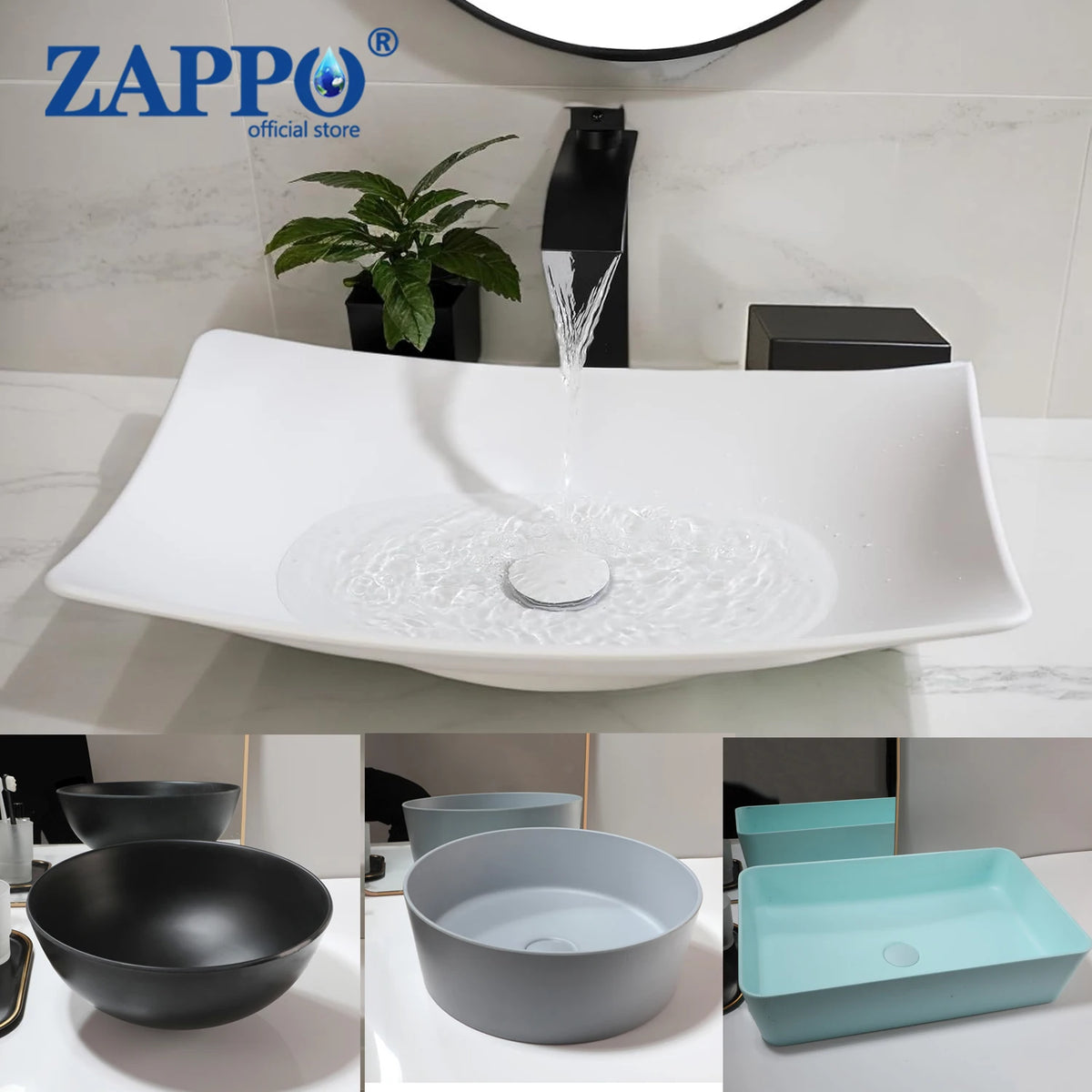 Mekkhala Stone Resin Countertop Vessel Bathroom Sink