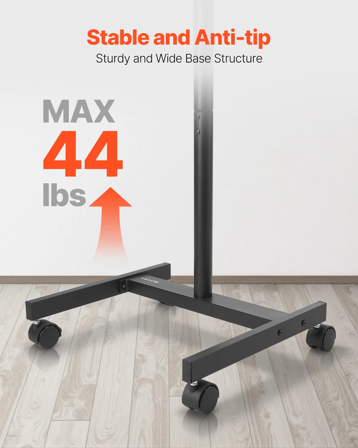SucceBuy Portable Rolling TV Stand With Smooth Wheels
